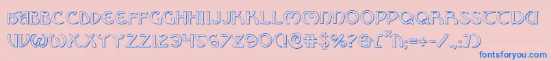 フォントBrinathyns – ピンクの背景に青い文字