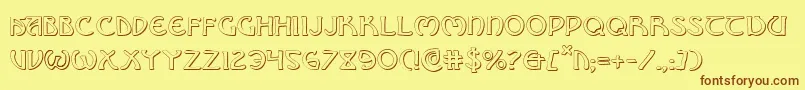 Brinathyns Font – Brown Fonts on Yellow Background