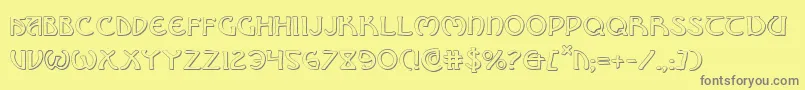 フォントBrinathyns – 黄色の背景に灰色の文字