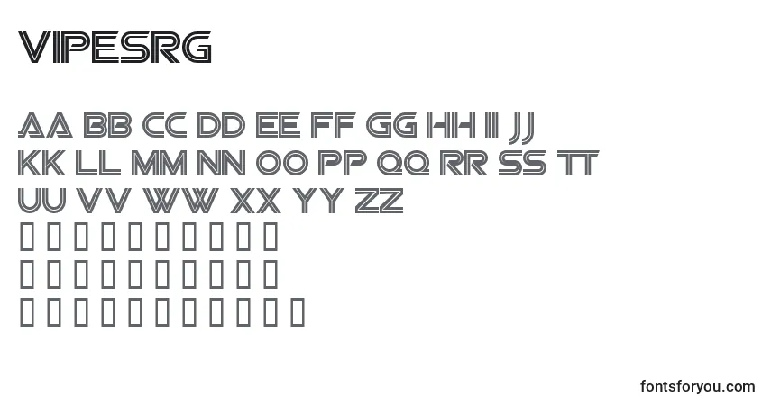 Vipesrg-fontti – aakkoset, numerot, erikoismerkit