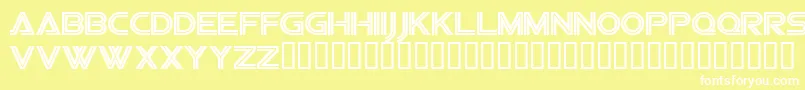 Vipesrg-Schriftart – Weiße Schriften auf gelbem Hintergrund