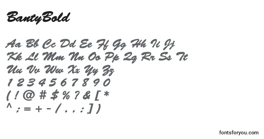 Fuente BantyBold - alfabeto, números, caracteres especiales