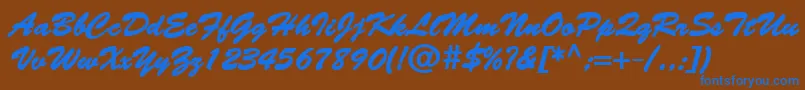 BantyBold Font – Blue Fonts on Brown Background