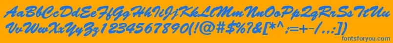 BantyBold Font – Blue Fonts on Orange Background