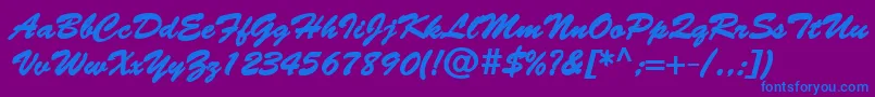 BantyBold-Schriftart – Blaue Schriften auf violettem Hintergrund