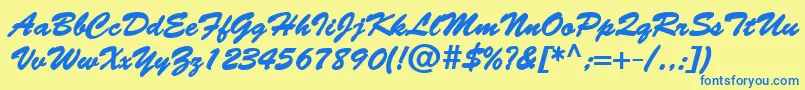 BantyBold Font – Blue Fonts on Yellow Background