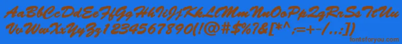 BantyBold Font – Brown Fonts on Blue Background