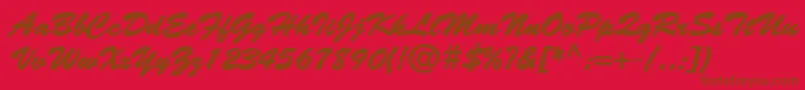 Fonte BantyBold – fontes marrons em um fundo vermelho