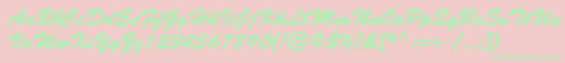 BantyBold Font – Green Fonts on Pink Background