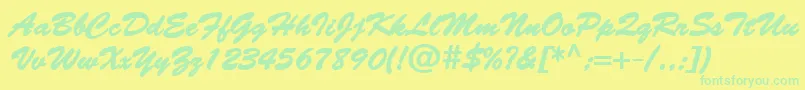 BantyBold Font – Green Fonts on Yellow Background