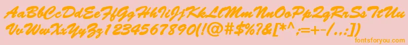 BantyBold Font – Orange Fonts on Pink Background