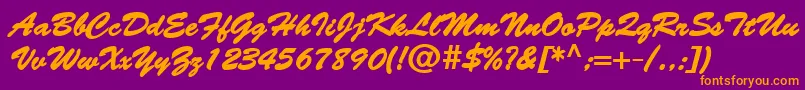 BantyBold-Schriftart – Orangefarbene Schriften auf violettem Hintergrund
