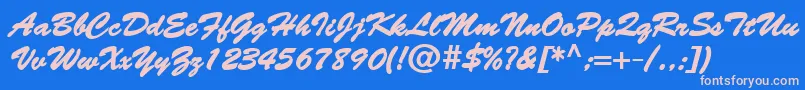 BantyBold Font – Pink Fonts on Blue Background