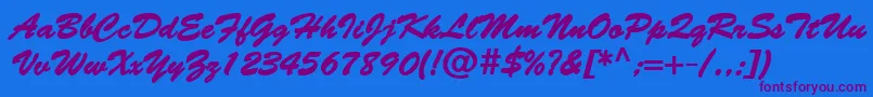 BantyBold Font – Purple Fonts on Blue Background