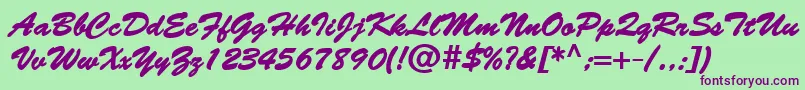 BantyBold Font – Purple Fonts on Green Background