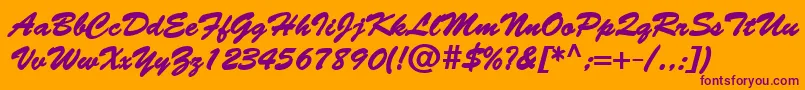 BantyBold Font – Purple Fonts on Orange Background