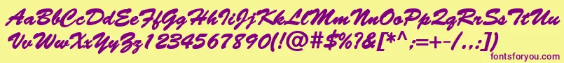 BantyBold Font – Purple Fonts on Yellow Background