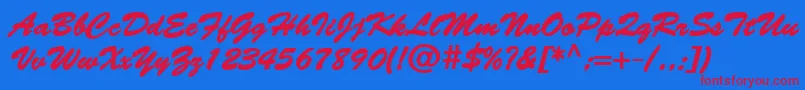 BantyBold Font – Red Fonts on Blue Background