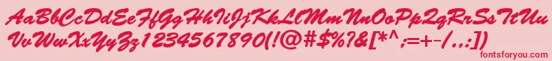 BantyBold-Schriftart – Rote Schriften auf rosa Hintergrund