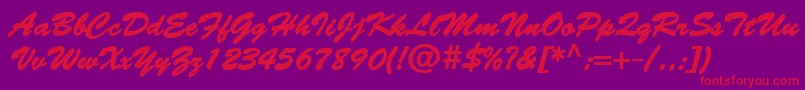 BantyBold Font – Red Fonts on Purple Background