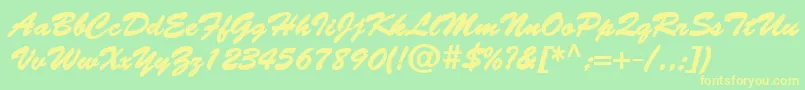 BantyBold Font – Yellow Fonts on Green Background