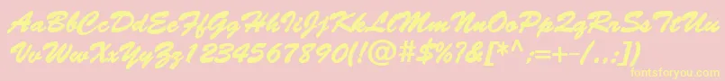 BantyBold Font – Yellow Fonts on Pink Background