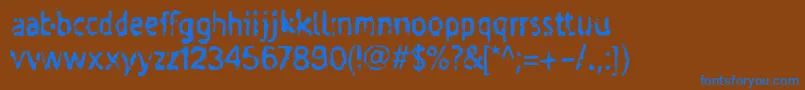 Шрифт Taigatru – синие шрифты на коричневом фоне