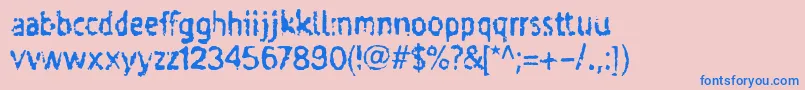 フォントTaigatru – ピンクの背景に青い文字
