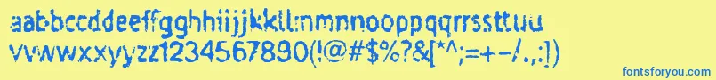 Taigatru Font – Blue Fonts on Yellow Background