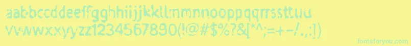 Taigatru Font – Green Fonts on Yellow Background