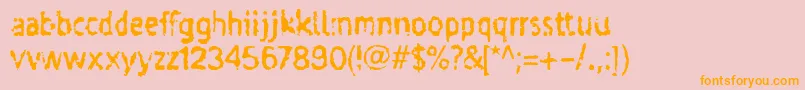フォントTaigatru – オレンジの文字がピンクの背景にあります。