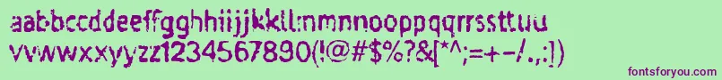 Шрифт Taigatru – фиолетовые шрифты на зелёном фоне