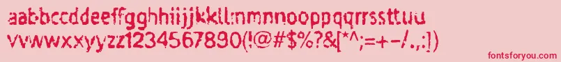 フォントTaigatru – ピンクの背景に赤い文字