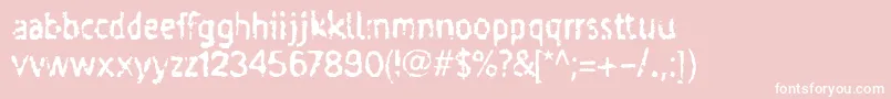 Taigatru-fontti – valkoiset fontit vaaleanpunaisella taustalla