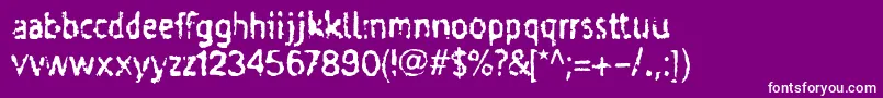 Taigatru-fontti – valkoiset fontit violetilla taustalla