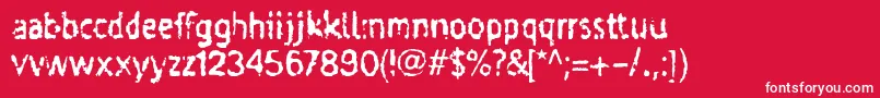 Taigatru-fontti – valkoiset fontit punaisella taustalla