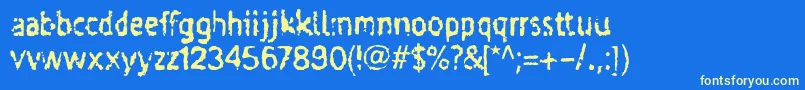 Taigatru Font – Yellow Fonts on Blue Background