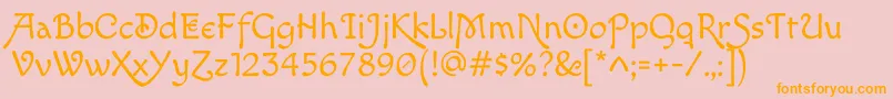 MacondoswashcapsRegular Font – Orange Fonts on Pink Background