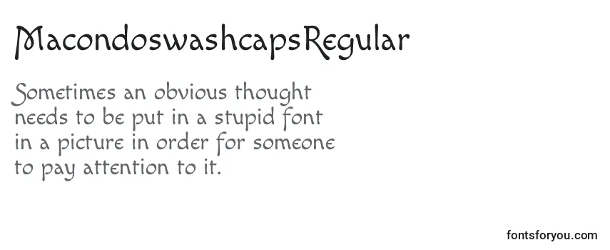 Review of the MacondoswashcapsRegular Font