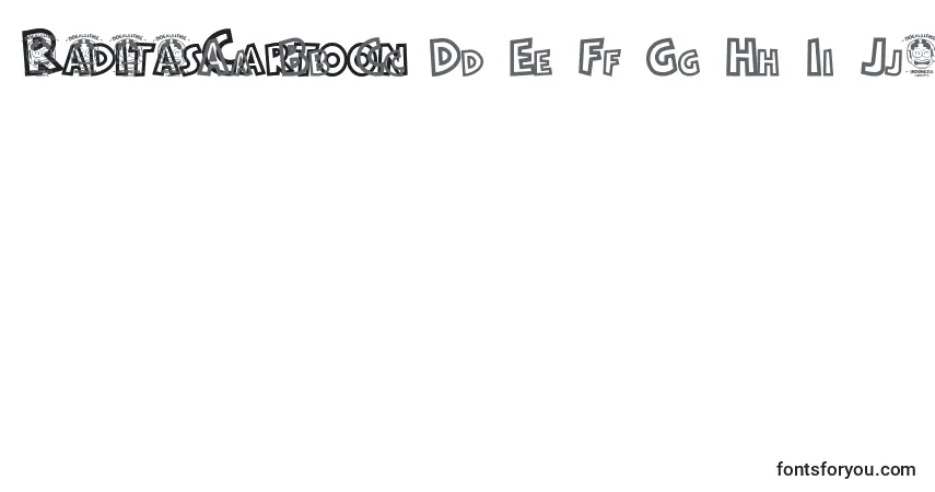Schriftart RaditasCartoon (83543) – Alphabet, Zahlen, spezielle Symbole
