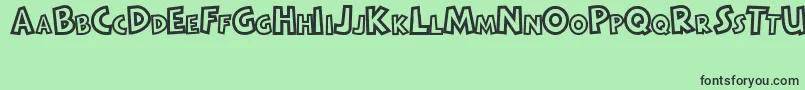 RaditasCartoon Font – Black Fonts on Green Background