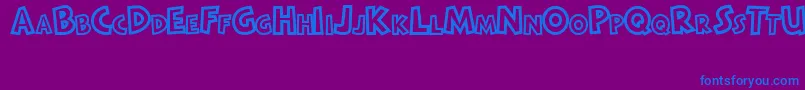 RaditasCartoon Font – Blue Fonts on Purple Background