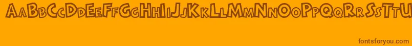 RaditasCartoon Font – Brown Fonts on Orange Background