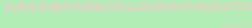 RaditasCartoon Font – Pink Fonts on Green Background