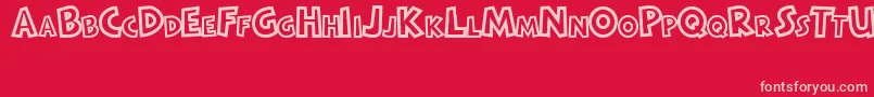 RaditasCartoon Font – Pink Fonts on Red Background