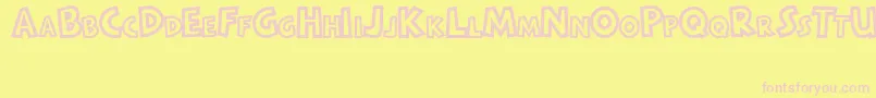 Шрифт RaditasCartoon – розовые шрифты на жёлтом фоне