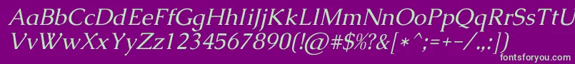 CaudexItalic Font – Green Fonts on Purple Background