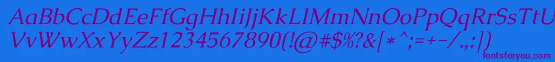 CaudexItalic Font – Purple Fonts on Blue Background