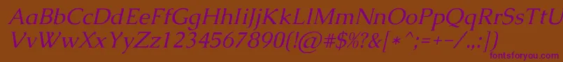 CaudexItalic Font – Purple Fonts on Brown Background