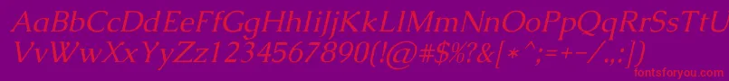 Шрифт CaudexItalic – красные шрифты на фиолетовом фоне